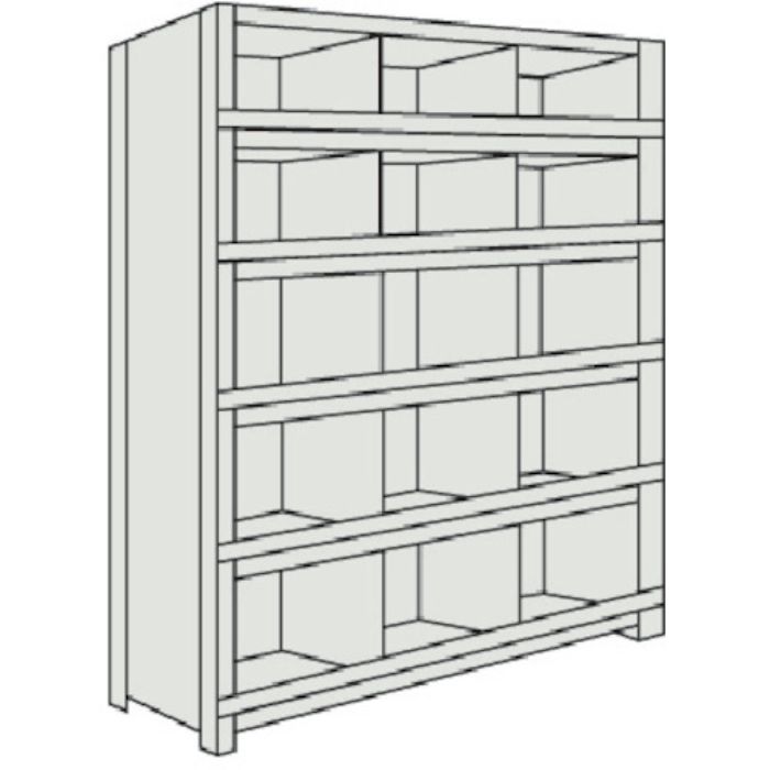 TRUSCO スチールラック 軽量棚 縦仕切前当付 875X300X1500 3列5段 ネオグレー(Tcode:5033721)