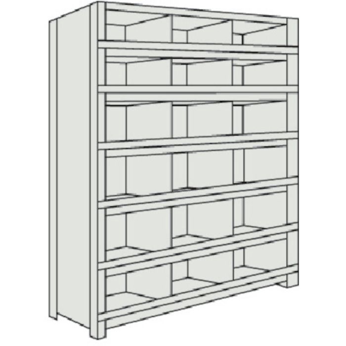 TRUSCO スチールラック 軽量棚 縦仕切前当付 875X300X1500 3列6段 ネオグレー(Tcode:5034931)