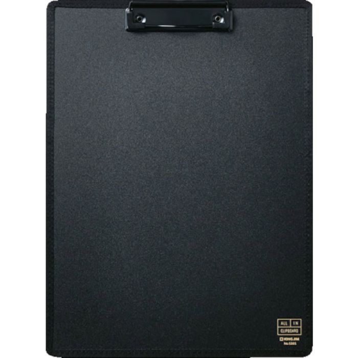 KING JIM オ-ルインクリップボ-ド A4 黒 短辺とじ 収納約30枚