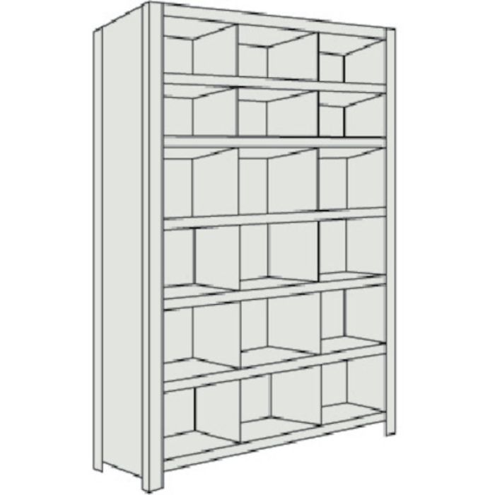 TRUSCO スチールラック 軽量棚 縦仕切付 W875×D300×H1800 3列6段 ネオグレー(Tcode:5039509)