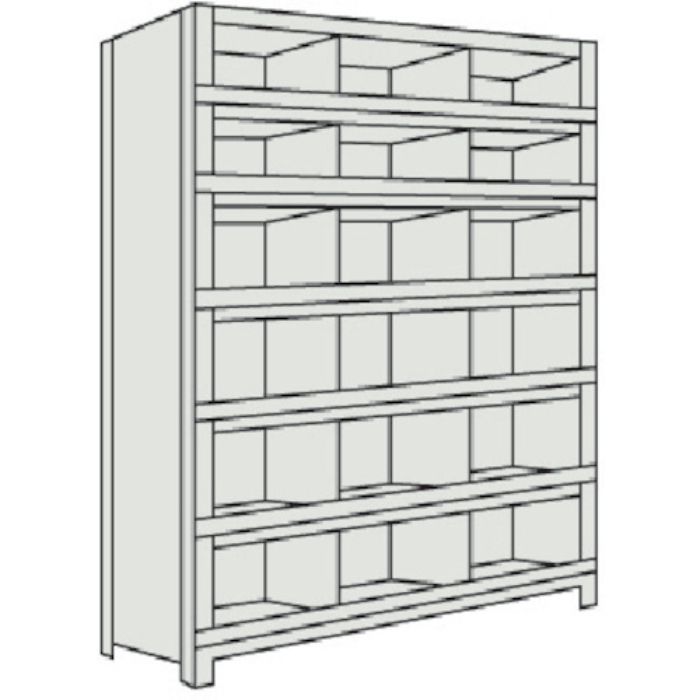 TRUSCO スチールラック 軽量棚 縦仕切前当付 W875×D300×H1800 3列6段 ネオグレー(Tcode:5033861)