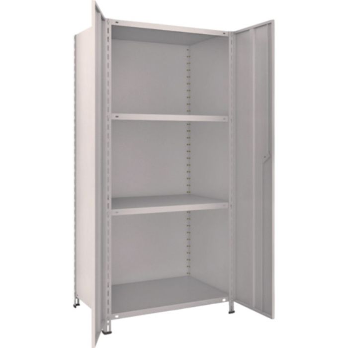 TRUSCO スチールラック 軽量棚両開扉付 875X600XH1800 天地4段 ネオグレー(Tcode:5043000)