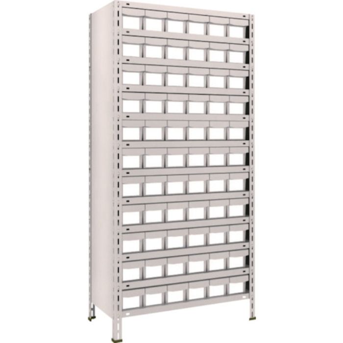 TRUSCO スチールラック 軽量棚 875X450X1800 樹脂引出NG 小X66 ネオグレー(Tcode:5105269)