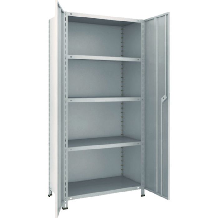 TRUSCO スチールラック 軽量棚両開扉付 875X450XH1800 天地5段 ネオグレー(Tcode:5042984)