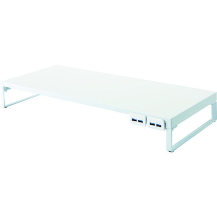 リヒト デスクボード 机上台(幅590mm・USB3.0ハブ付) 白(Tcode:1141530)