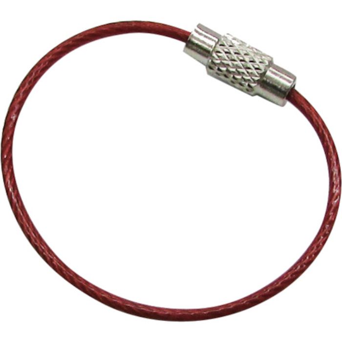 水本 キーワイヤーホルダー ワイヤー径1mm全長120mm レッド (1個入り)(Tcode:3180797)