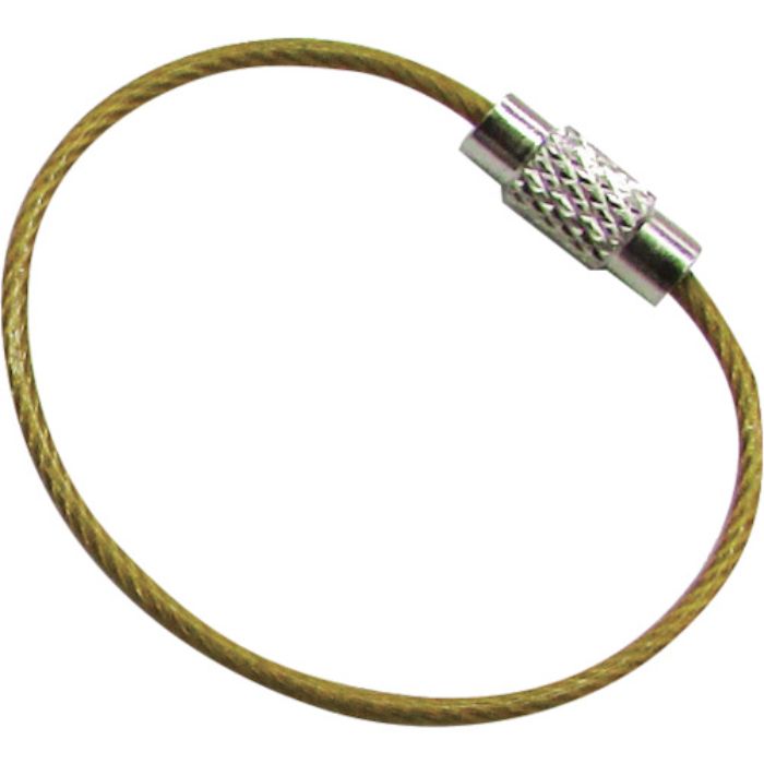 水本 キーワイヤーホルダー ワイヤー径1mm全長120mm ゴールド (1個入り)(Tcode:3174503)