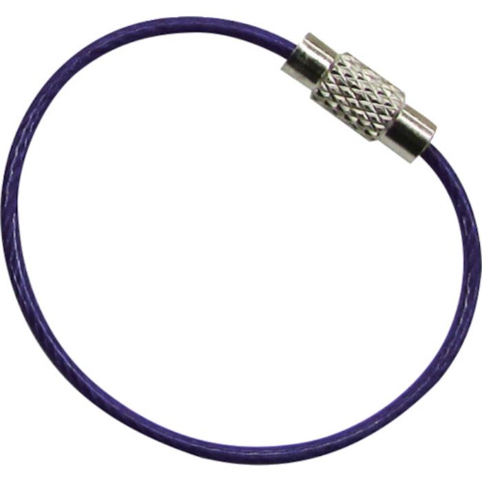 水本 キーワイヤーホルダー ワイヤー径1mm全長120mm パープル (1個入り)(Tcode:3158622)
