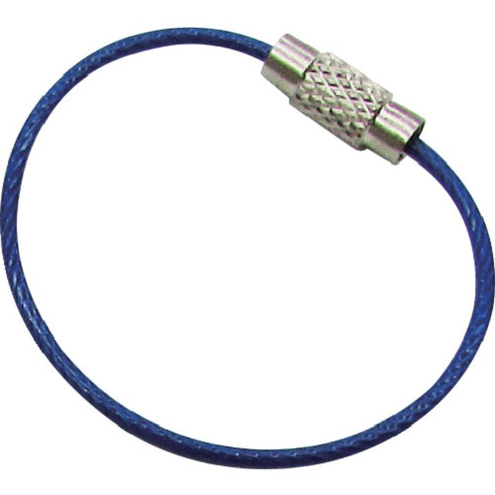 水本 キーワイヤーホルダー ワイヤー径1mm全長150mm ブルー (1個入り)(Tcode:3160282)