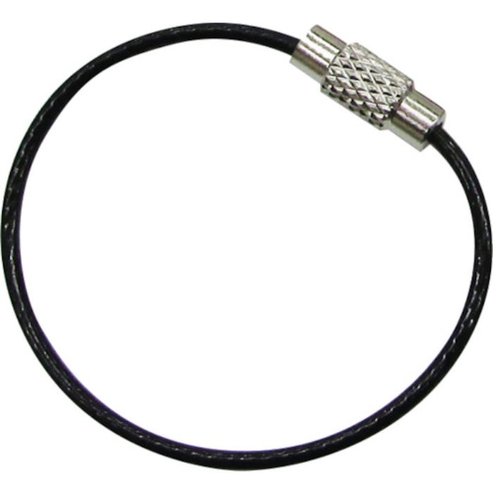 水本 キーワイヤーホルダー ワイヤー径1mm全長150mm ブラック (1個入り)(Tcode:3180763)