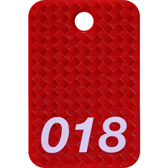 OP 荷札 番号札 四角 大 番号入り1〜25 赤 (25枚入)(Tcode:1491634)