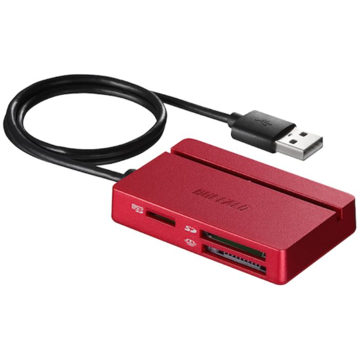 バッファロー USB2.0 マルチカードリーダー/ライター スタンダードモデル レッド(Tcode:4594838)
