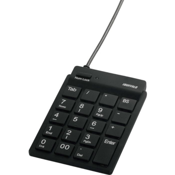バッファロー スリムテンキーボード USB2.0ハブ(2ポート)/Tabキー付き ブラック(Tcode:4186314)