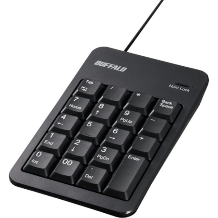 バッファロー 有線テンキーボード Tabキー/USBハブ付き ブラック(Tcode:4186318)