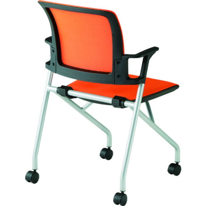 TRUSCO コンパクトミーティングチェア オレンジ(Tcode:2072934)