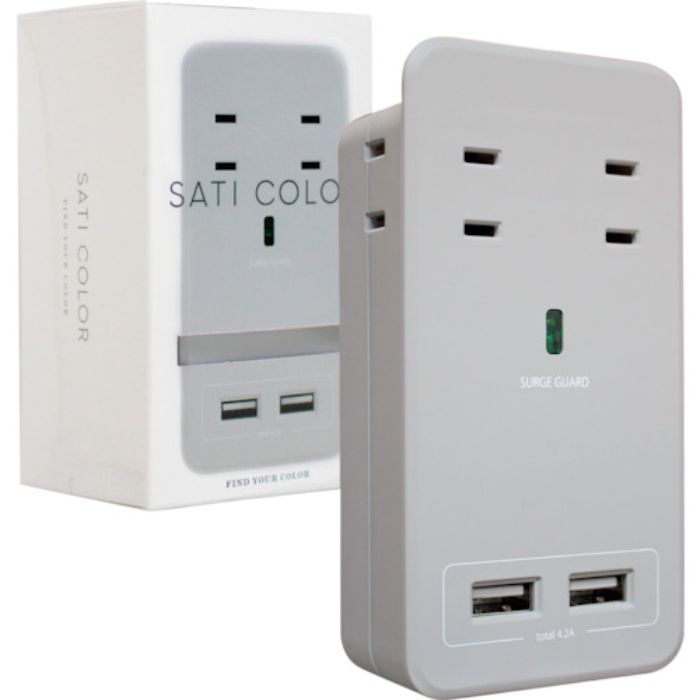 Fargo SATI COLOR AC4個口 4.2A USB ライトグレイ(Tcode:3463026)