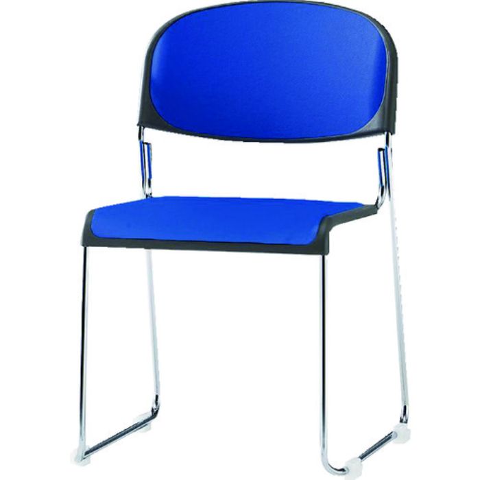 TOKIO ミーティングチェア(スタッキング) ビニールレザー インディゴブルー(Tcode:4932501)