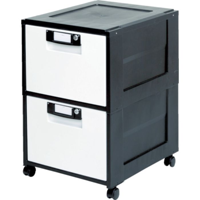 IRIS 262933 オフィスキャビネット HG-202 ブラック(Tcode:3640299)