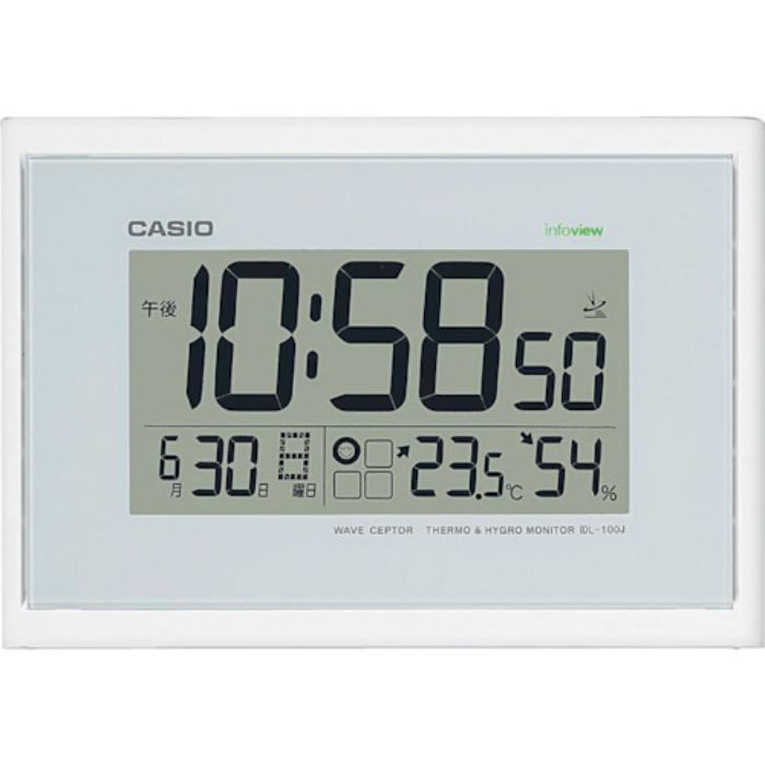 カシオ 電波掛け時計 260×180×厚み35mm 白(Tcode:1349079)