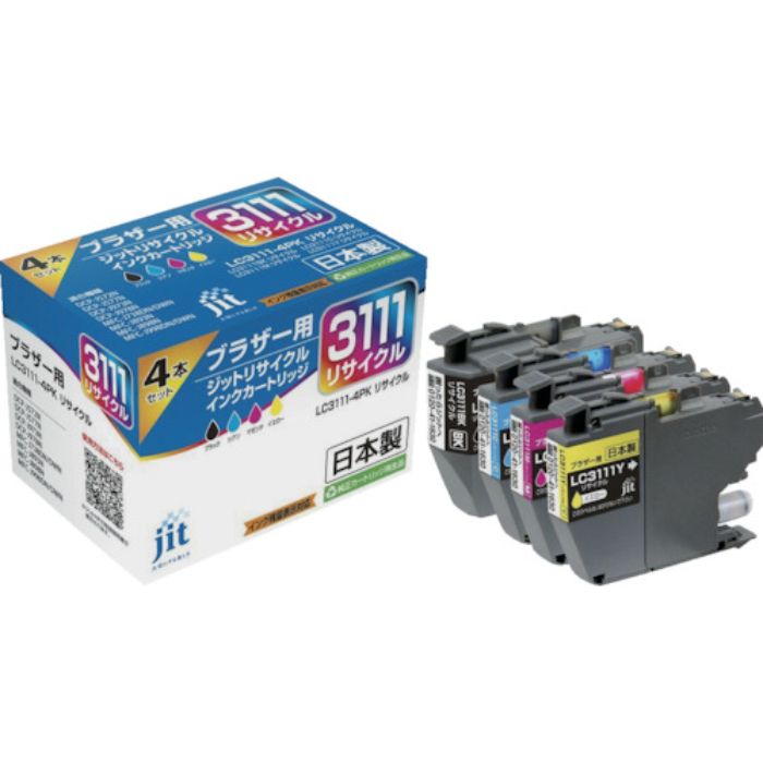 ジット ブラザー LC3111-4PK対応 ジットリサイクルインク JIT-B31114P 4色入り(Tcode:3237015)