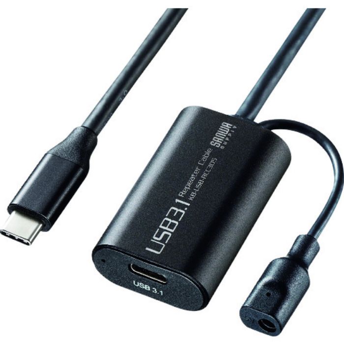 SANWA 5m延長USB3.1 Type C-Type Cアクティブリピーターケーブル(Tcode:2019704)