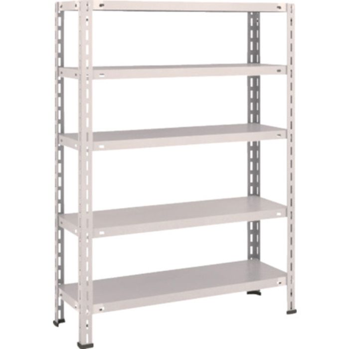 TRUSCO スチールラック 軽量棚 中棚ボルトレス型 875X300X1200 5段 ネオグレー(Tcode:5035210)