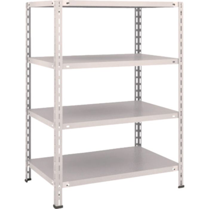 TRUSCO スチールラック 軽量棚 中棚ボルトレス型 875X600X1200 4段 ネオグレー(Tcode:5035279)