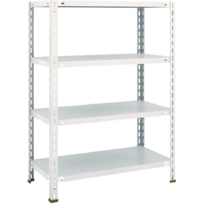 TRUSCO スチールラック 軽量棚 中棚ボルトレス型 875X450X1200 4段 ネオグレー(Tcode:5035236)