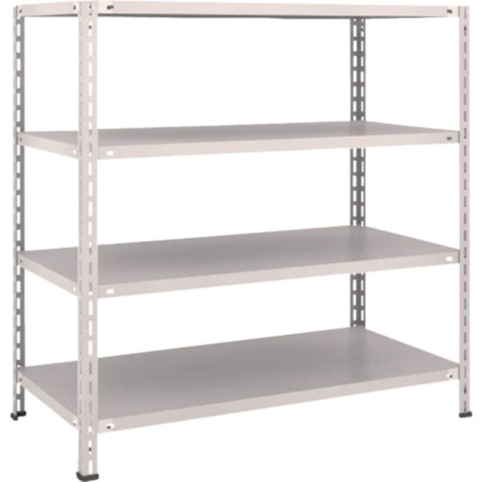 TRUSCO スチールラック 軽量棚 中棚ボルトレス型1200X600X1200 4段 ネオグレー(Tcode:5035287)