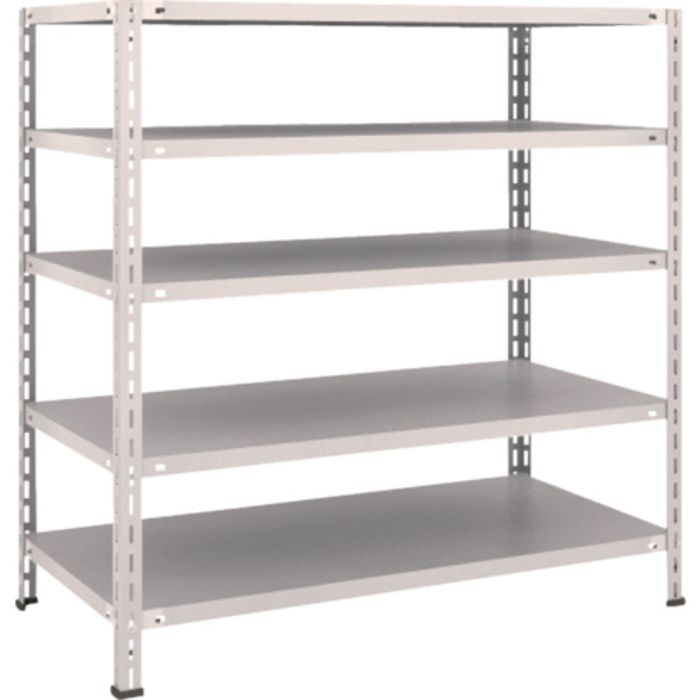 TRUSCO スチールラック 軽量棚 中棚ボルトレス型1200X600X1200 5段 ネオグレー(Tcode:5035309)