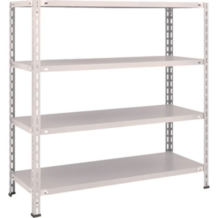 TRUSCO スチールラック 軽量棚 中棚ボルトレス型1200X450X1200 4段 ネオグレー(Tcode:5035244)