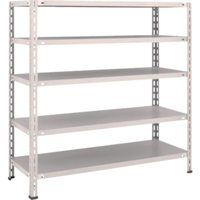 TRUSCO スチールラック 軽量棚 中棚ボルトレス型1200X450X1200 5段 ネオグレー(Tcode:5035261)