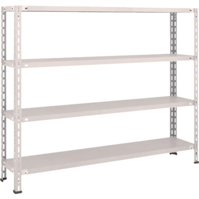 TRUSCO スチールラック 軽量棚 中棚ボルトレス型1500X300X1200 4段 ネオグレー(Tcode:5035376)