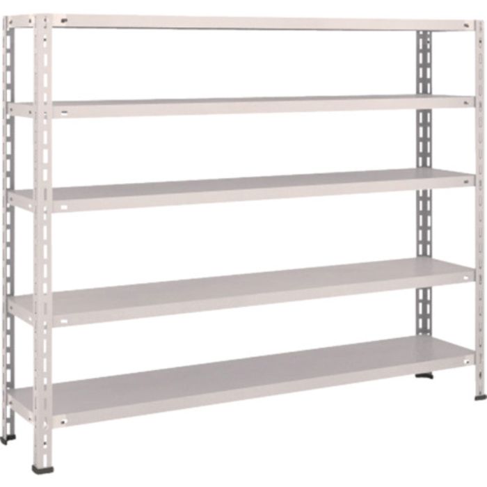 TRUSCO スチールラック 軽量棚 中棚ボルトレス型1500X300X1200 5段 ネオグレー(Tcode:5035392)