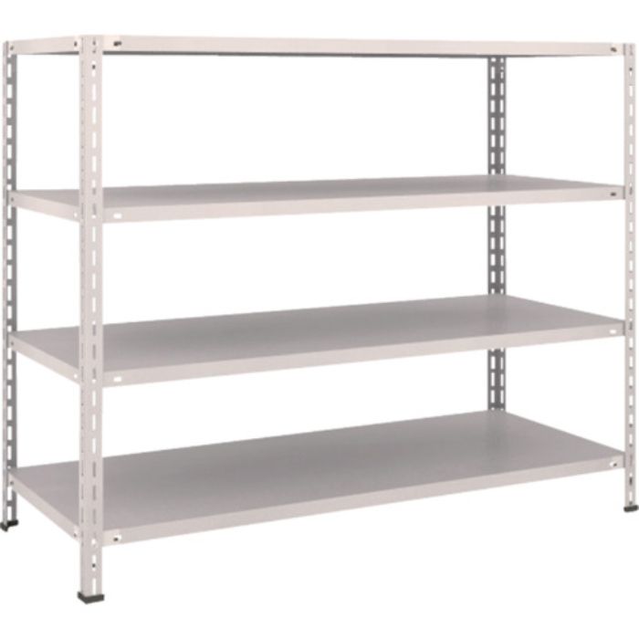 TRUSCO スチールラック 軽量棚 中棚ボルトレス型1500X600X1200 4段 ネオグレー(Tcode:5035457)