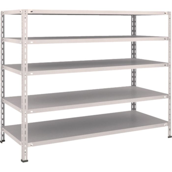 TRUSCO スチールラック 軽量棚 中棚ボルトレス型1500X600X1200 5段 ネオグレー(Tcode:5035473)