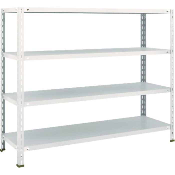 TRUSCO スチールラック 軽量棚 中棚ボルトレス型1500X450X1200 4段 ネオグレー(Tcode:5035414)