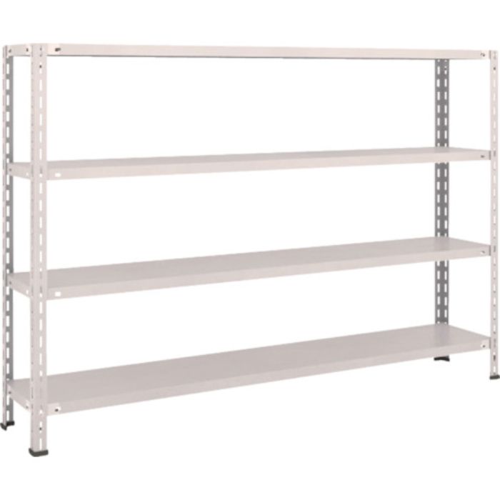 TRUSCO スチールラック 軽量棚 中棚ボルトレス型1800X300X1200 4段 ネオグレー(Tcode:5035384)