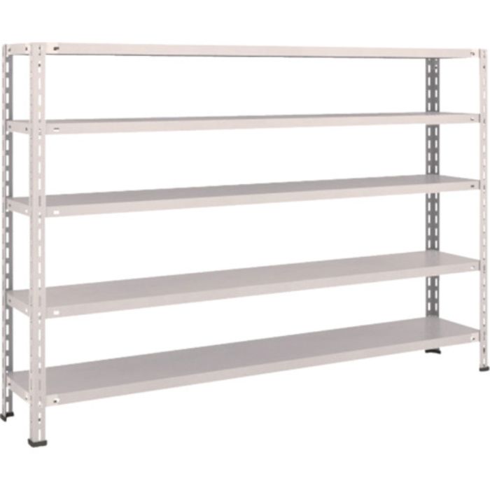 TRUSCO スチールラック 軽量棚 中棚ボルトレス型1800X300X1200 5段 ネオグレー(Tcode:5035406)