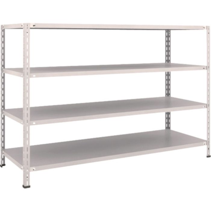 TRUSCO スチールラック 軽量棚 中棚ボルトレス型1800X600X1200 4段 ネオグレー(Tcode:5035465)