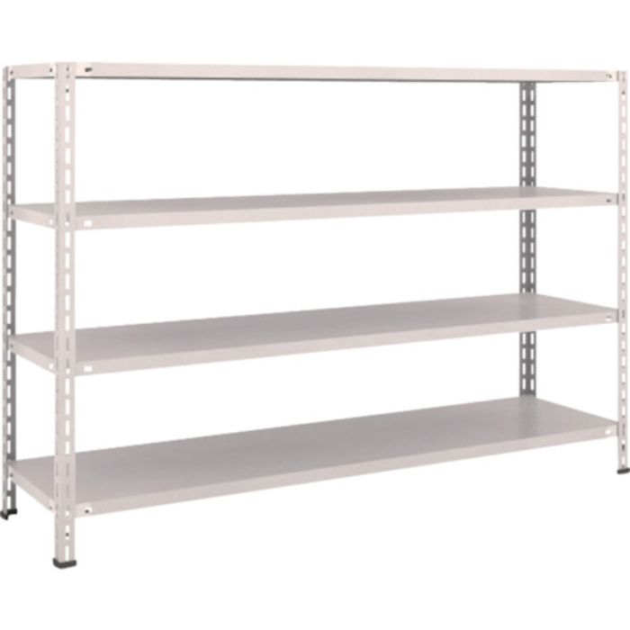 TRUSCO スチールラック 軽量棚 中棚ボルトレス型1800X450X1200 4段 ネオグレー(Tcode:5035422)