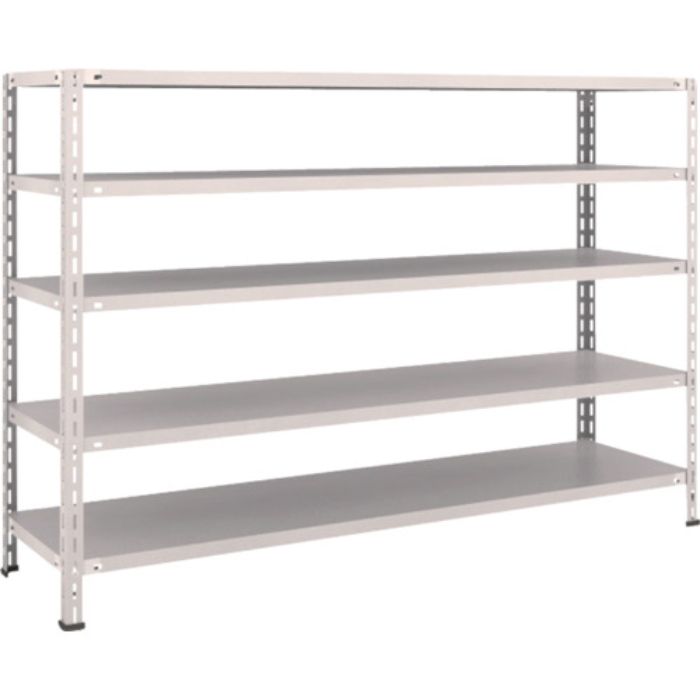 TRUSCO スチールラック 軽量棚 中棚ボルトレス型1800X450X1200 5段 ネオグレー(Tcode:5035449)