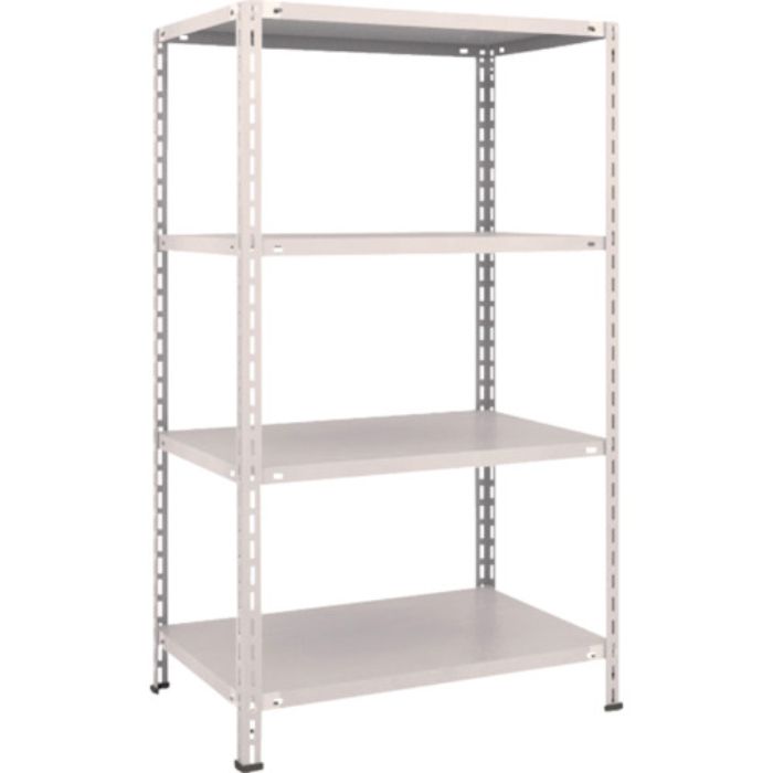 TRUSCO スチールラック 軽量棚 中棚ボルトレス型 875X600X1500 4段 ネオグレー(Tcode:5038227)