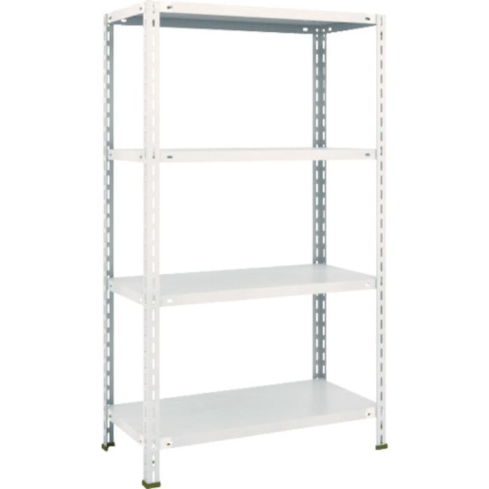 TRUSCO スチールラック 軽量棚 中棚ボルトレス型 875X450X1500 4段 ネオグレー(Tcode:5038201)