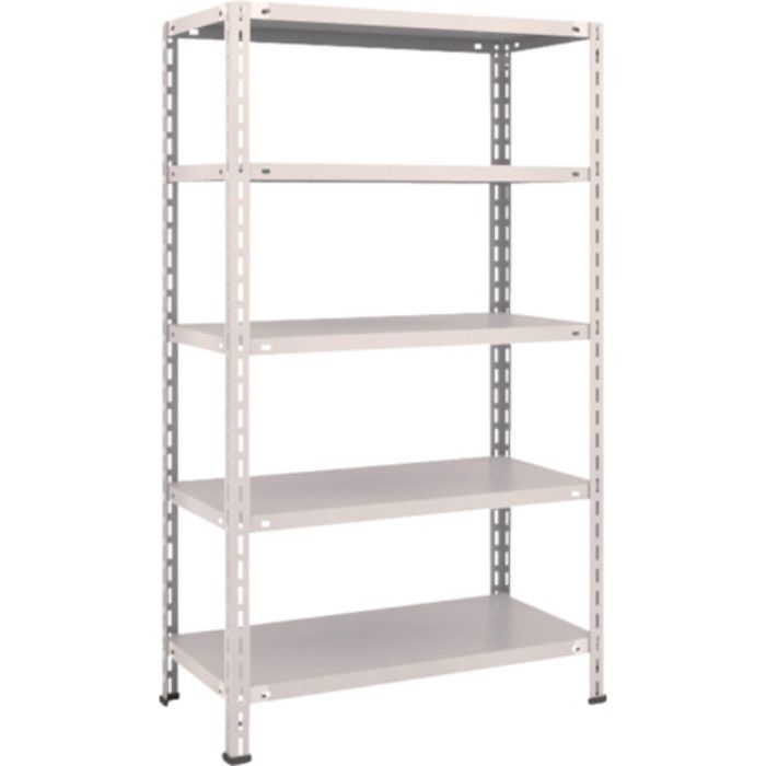 TRUSCO スチールラック 軽量棚 中棚ボルトレス型 875X450X1500 5段 ネオグレー(Tcode:5038219)