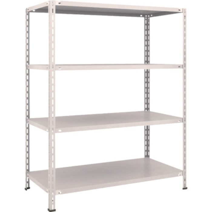 TRUSCO スチールラック 軽量棚 中棚ボルトレス型1200X600X1500 4段 ネオグレー(Tcode:5025427)