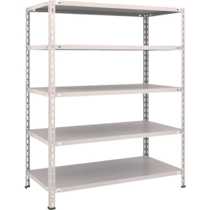 TRUSCO スチールラック 軽量棚 中棚ボルトレス型1200X600X1500 5段 ネオグレー(Tcode:5025435)
