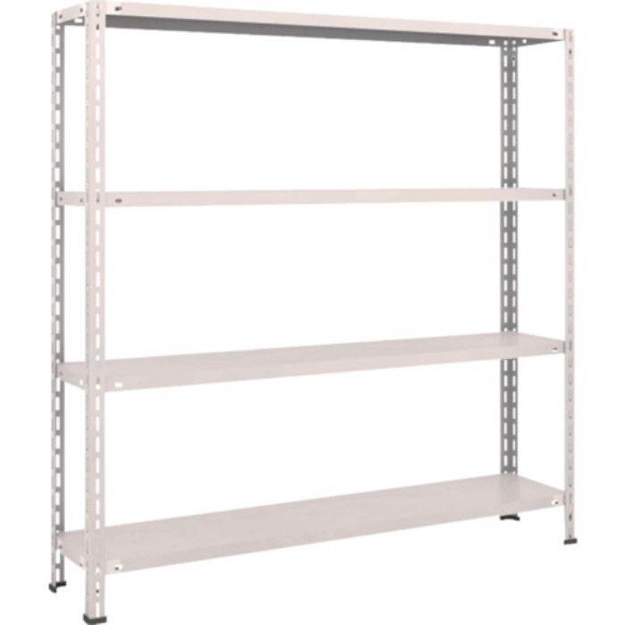TRUSCO スチールラック 軽量棚 中棚ボルトレス型1500X300X1500 4段 ネオグレー(Tcode:5038243)