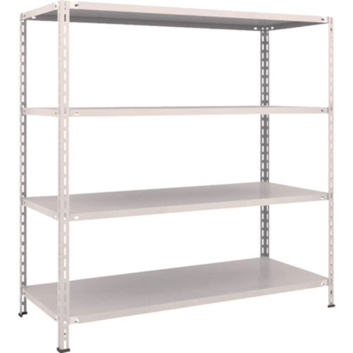 TRUSCO スチールラック 軽量棚 中棚ボルトレス型1500X600X1500 4段 ネオグレー(Tcode:5038286)