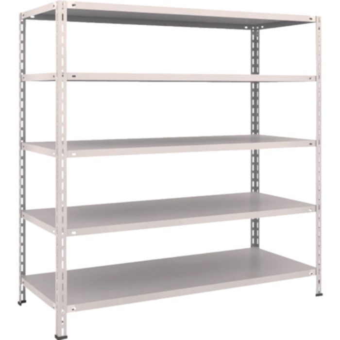 TRUSCO スチールラック 軽量棚 中棚ボルトレス型1500X600X1500 5段 ネオグレー(Tcode:5038294)